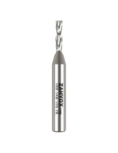 Fresa CNC Espiral Inversa ZahyoX 3.175 mm Carburo Sólido
