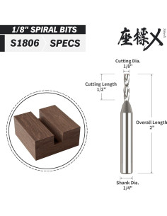 Fresa CNC Espiral Inversa ZahyoX 3.175 mm Carburo Sólido 2