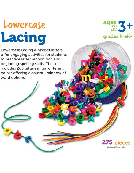 Cuentas de Letras de Enhebrar Recursos de Aprendizaje - 275 Piezas