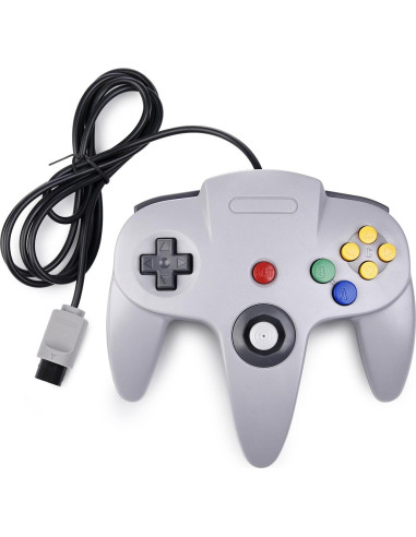 Controlador Clásico N64 KIWITATA 2 Pack Gris con Cable