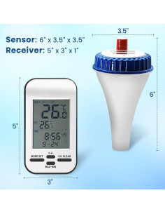 Termómetro Inalámbrico AMTAST WT0224 para Piscina Solar 100m 2