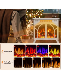 Calefactor Eléctrico de Chimenea R.W.FLAME 63.5 cm Beige 2