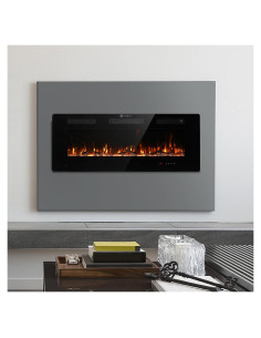Chimenea Eléctrica Montada en Pared FODINGHILL 127x50cm 700W/1400W