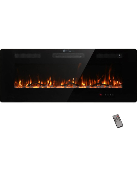 Chimenea Eléctrica Montada en Pared FODINGHILL 127x50cm 700W/1400W