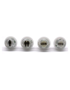 4 Botones LED Arcade 24mm Arcity 5V Blanco con Microswitch