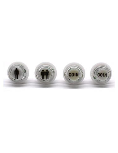 4 Botones LED Arcade 24mm Arcity 5V Blanco con Microswitch