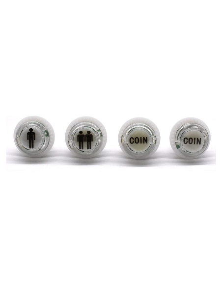 4 Botones LED Arcade 24mm Arcity 5V Blanco con Microswitch