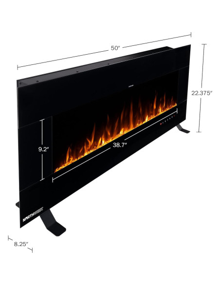 Chimenea Eléctrica Northwest 127 cm con Bluetooth y Control Remoto