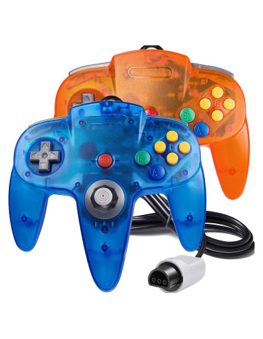 Paquete 2 Controladores Clásicos N64 Suily con Cable 1.8m