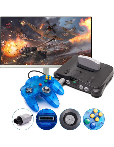 Paquete 2 Controladores Clásicos N64 Suily con Cable 1.8m
