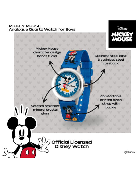 Reloj Analógico de Cuarzo Disney Mickey Mouse Niños 32mm