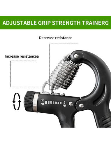 Fortalecedor de Agarre UFANME 10-60 kg Ajustable para Rehabilitación