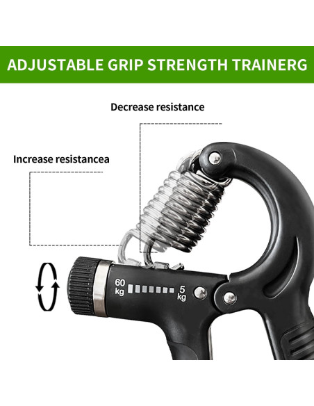 Fortalecedor de Agarre UFANME 10-60 kg Ajustable para Rehabilitación