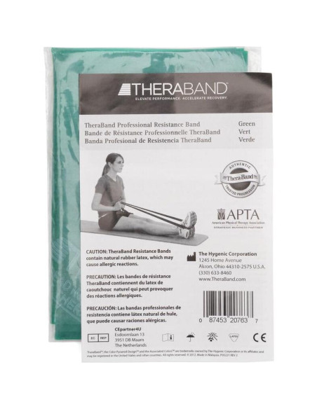 Bandas de Resistencia THERABAND Láttex Verde Pesado 1.52m
