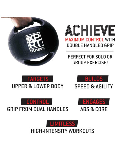 Balón Medicinal XPRT Fitness 4.54 kg con Mangos Doble Agarre