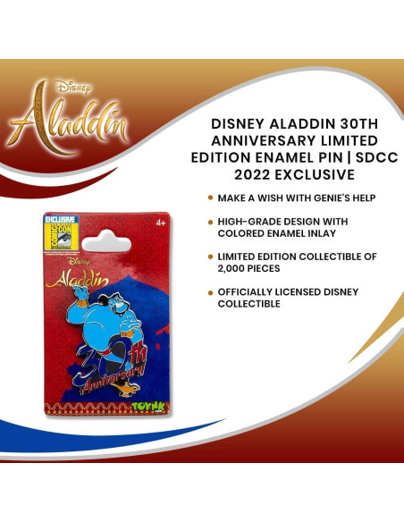 Pin de Esmalte Aladino Disney 30 Aniversario Genio