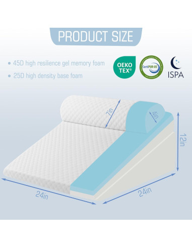 Cojín en cuña viscoelástica Ziiyllean 3 piezas 30.48 cm