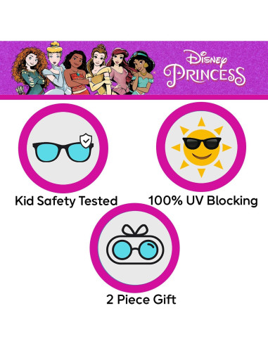 Gafas de sol Disney Princess Sun-Staches con protección UV para niñas