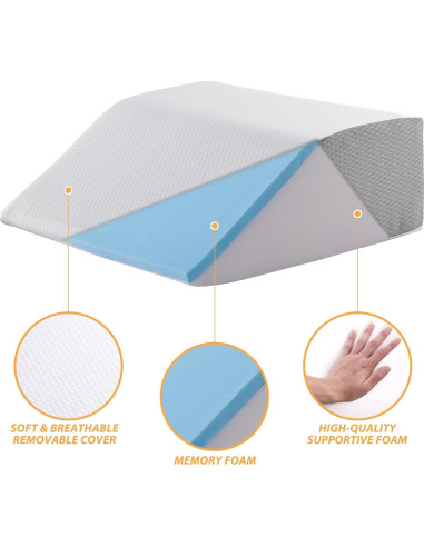 Almohada Elevadora de Piernas Bedluxe 20 cm Espuma Viscoelástica