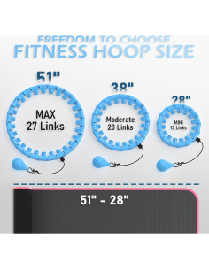 Aro de Hula Ponderado JLoibao D3 51" con Entrenador de Cintura 2
