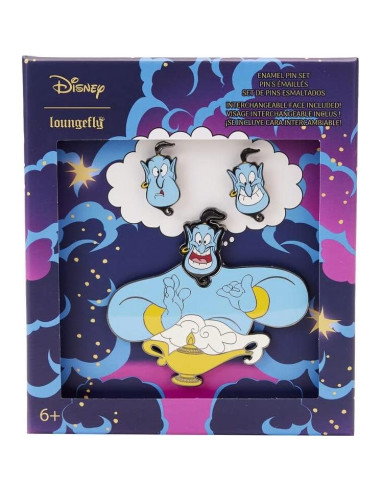 Conjunto de Pines Loungefly Disney Aladino Genio