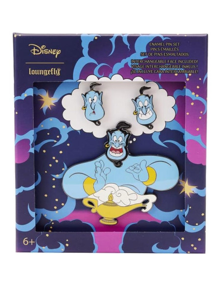 Conjunto de Pines Loungefly Disney Aladino Genio