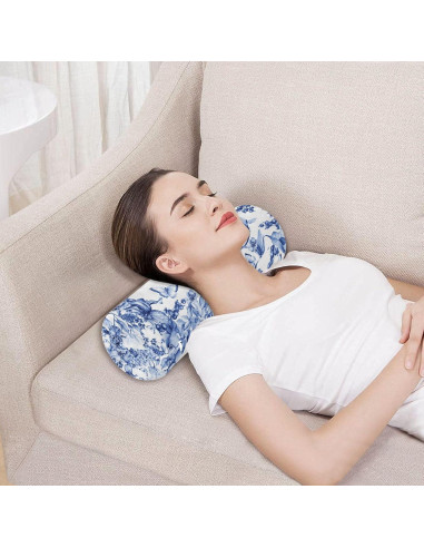 Almohada Cilíndrica Viscoelástica QwThum 43x14 cm Lavable