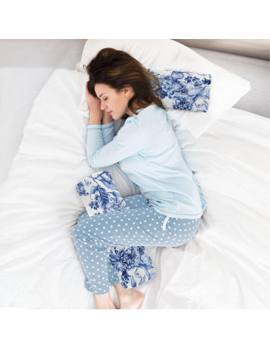 Almohada Cilíndrica Viscoelástica QwThum 43x14 cm Lavable