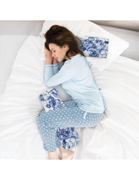 Almohada Cilíndrica Viscoelástica QwThum 43x14 cm Lavable