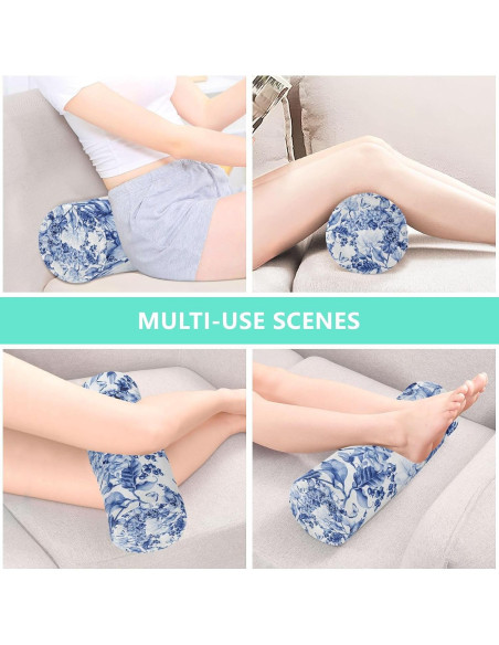 Almohada Cilíndrica Viscoelástica QwThum 43x14 cm Lavable