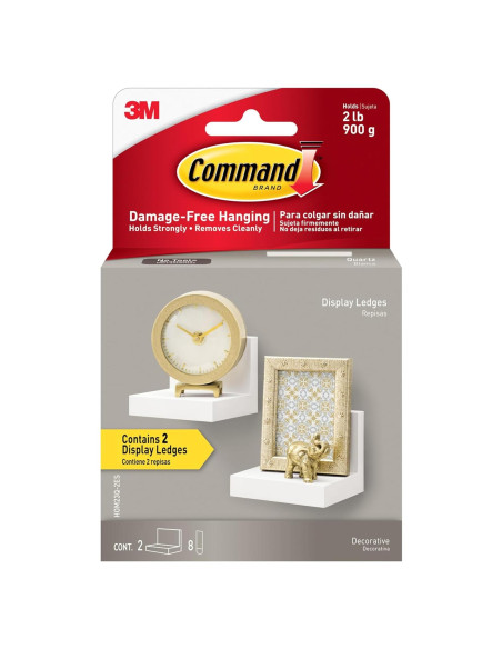 Estantes de Exhibición Command Cuarzo 10.16 cm, 2 Unidades