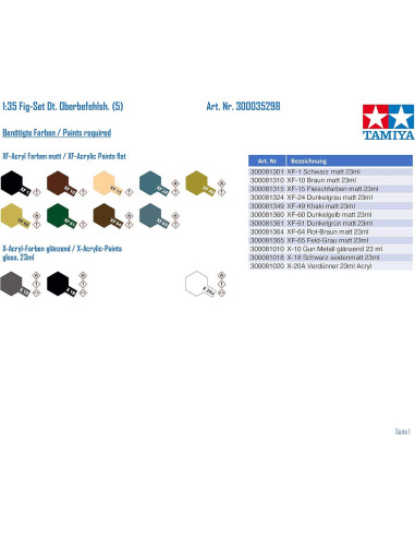 Conjunto de Figuras Militares Tamiya 1:35 Comandante Alemán