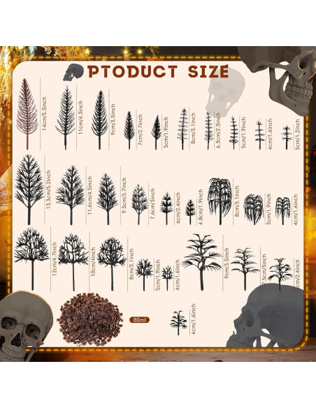 28 Piezas Mini Árboles Falsos Canlierr para Diorama