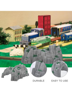 Accesorios de tren de madera Ibasenice - Túnel de plástico 25.5x19.5x11.5 cm 2