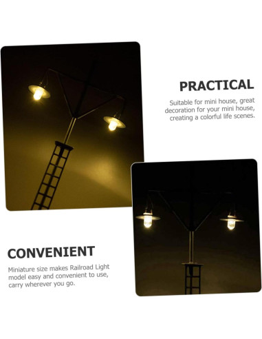 Mini Lámparas de Ferrocarril STOBOK 2 Pcs 12x4.5 cm