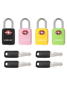 Candados de Equipaje TSA SureLock Mini - 4 Colores, Llave Igual