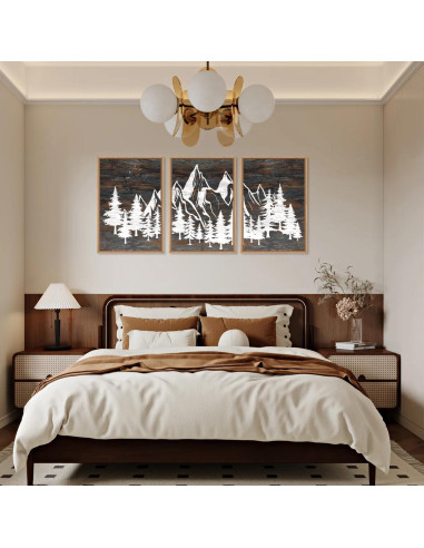 Juego de Arte de Pared HOURIA 3 Piezas 40x60 cm Montaña