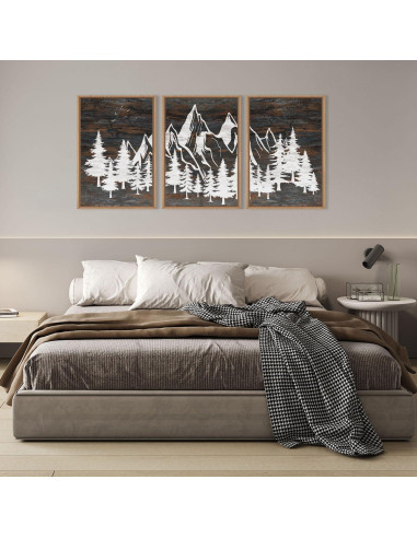 Juego de Arte de Pared HOURIA 3 Piezas 40x60 cm Montaña