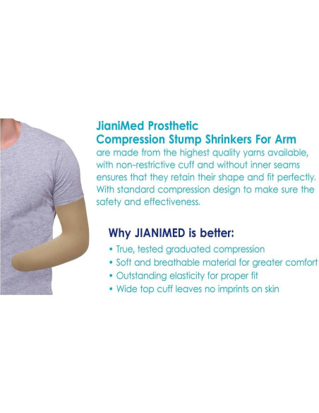 Reductor de muñón protésico JianiMed XL compresión 20-30 mmHg