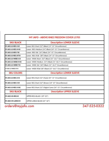 Cubierta de Pierna Prostética JAFO Negra 35.56 cm Resistente