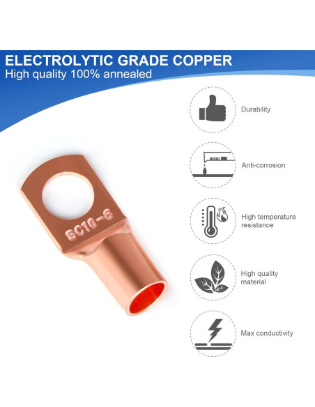 60Pcs Terminales de Cable de Cobre SQQHXX con Termocontracción