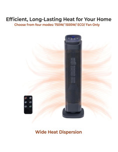 Calentador de Espacio Comfort Zone CZ12824 1500W Oscilante 2