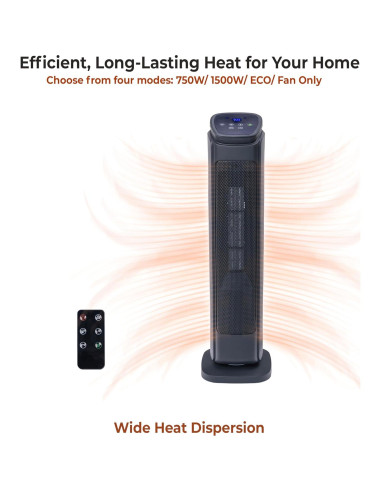 Calentador de Espacio Comfort Zone CZ12824 1500W Oscilante