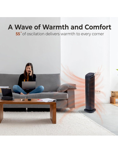 Calentador de Espacio Comfort Zone CZ12824 1500W Oscilante