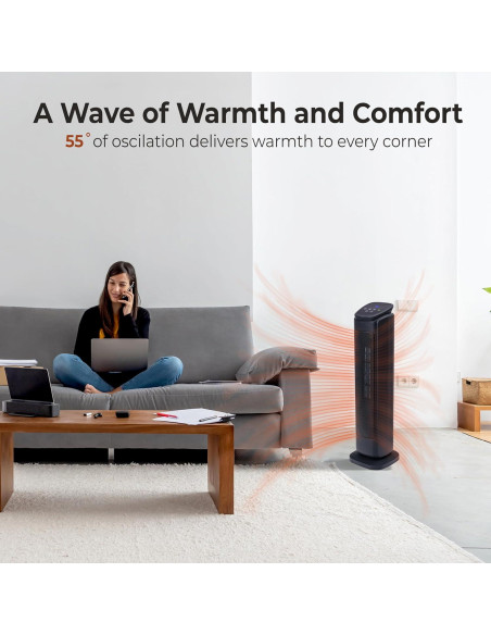 Calentador de Espacio Comfort Zone CZ12824 1500W Oscilante