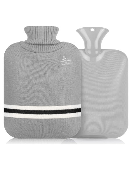 Botella de Agua Caliente 2L CHGANG con Funda Gris