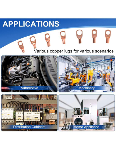 60Pcs Terminales de Cable de Cobre SQQHXX con Termocontracción
