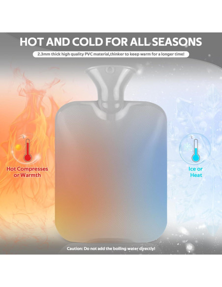 Botella de Agua Caliente 2L CHGANG con Funda Gris