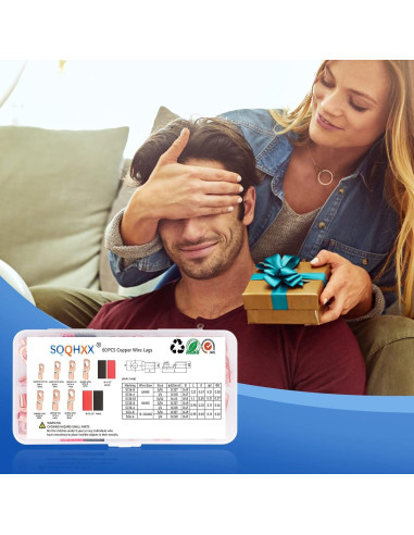 60Pcs Terminales de Cable de Cobre SQQHXX con Termocontracción