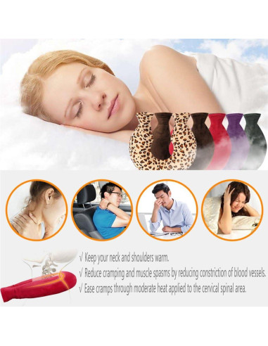 Bolsa de Agua Caliente OLizee 1.6L Cuello U PVC Gris